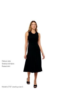 Women’s Black Pleated Dress Remi Bader Graceful Minimalism Duchess Conservative